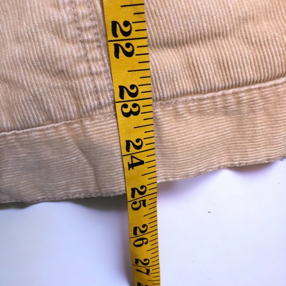 Y2K Roxy Jean Womens Beige Corduroy Winter Jacket w/ Fur Lining Snap Buttons - Picture 5 of 5